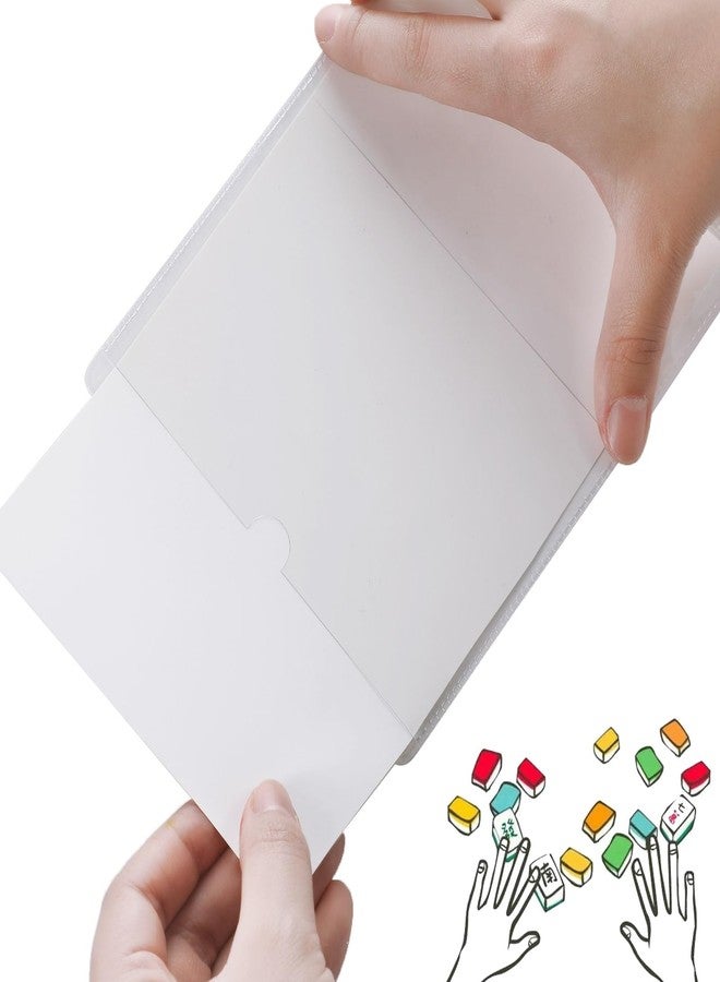 RattanView 4 Pcs 2025 Mahjong Card Protector Cover Holder Accessories 6 1/8" X4 3/4" Plastic Clear Large Scorecard Cover Mahjong Sleeve Case Gifts Fit Large Print Size(4 Pcs) - Image 3